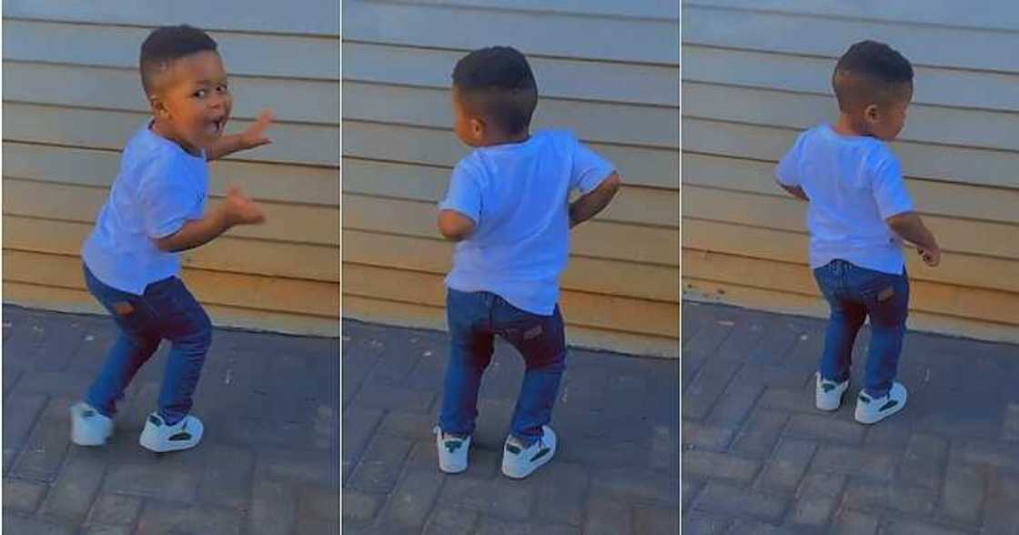 Little boy vibes to Amapiano beat, viral video Little boy vibes to Amapiano beat, viral video