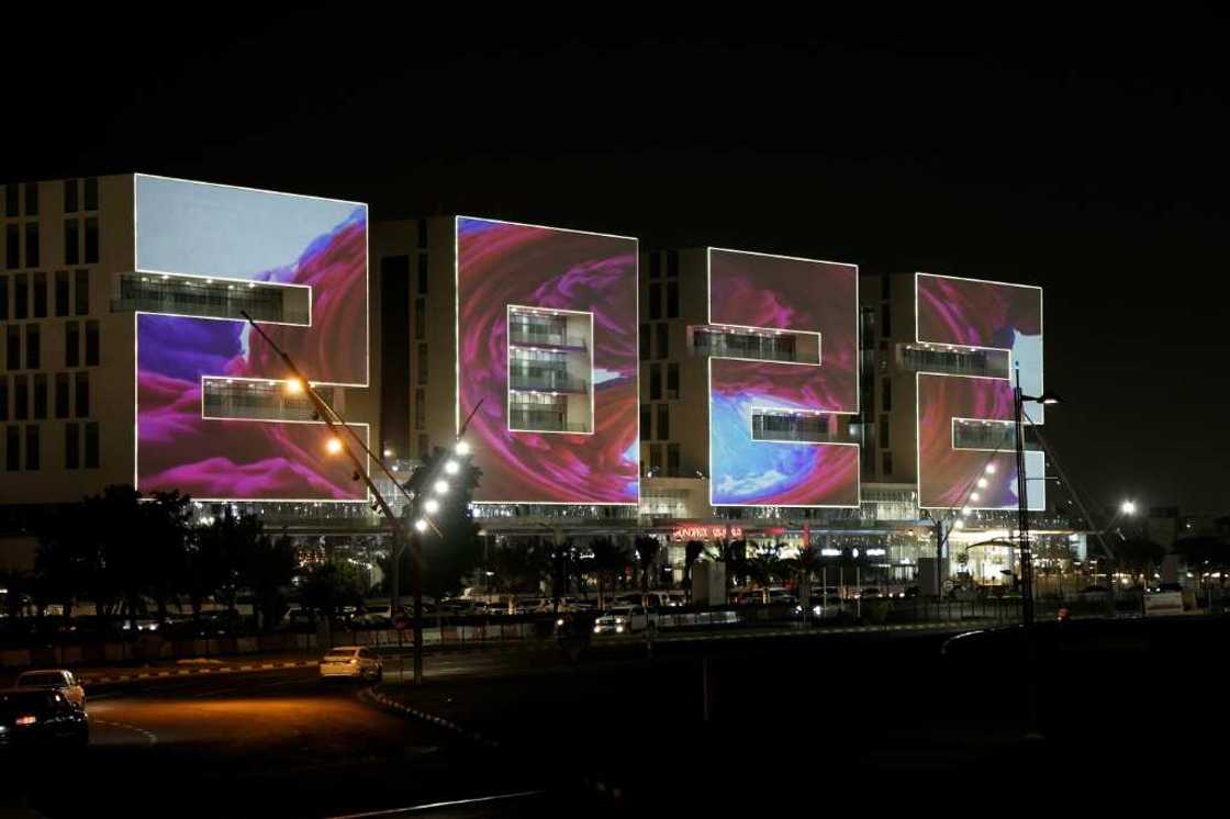 A building complex in the shape of the year 2022, near Doha Sports City in the Qatari capital A building complex in the shape of the year 2022, near Doha Sports City in the Qatari capital