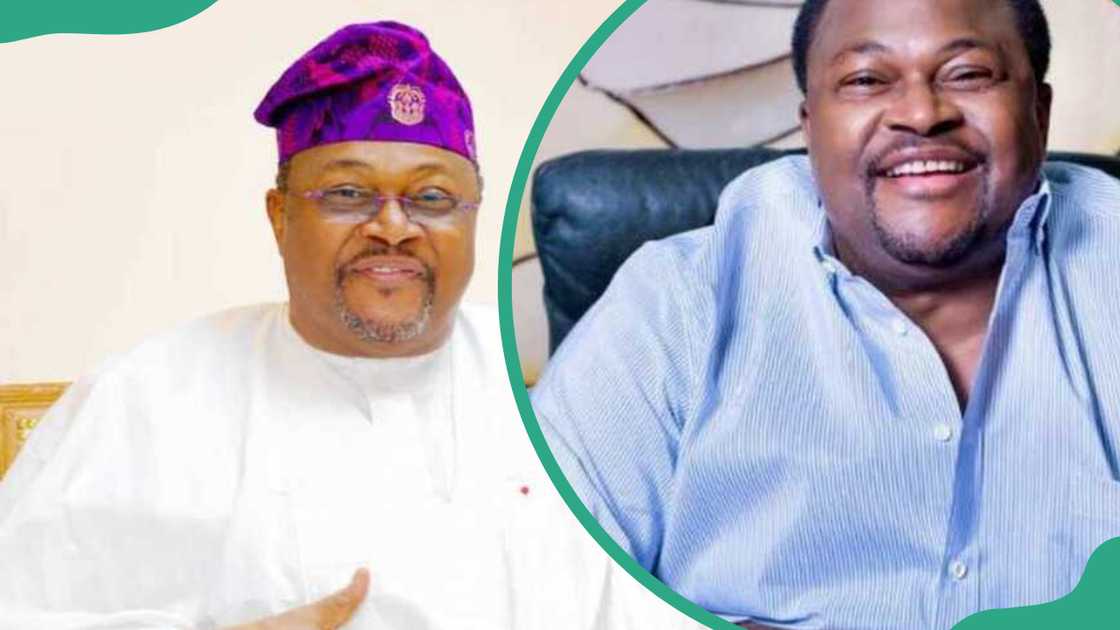 Mike Adenuga in a white Agbada and a blue shirt Mike Adenuga in a white Agbada and a blue shirt