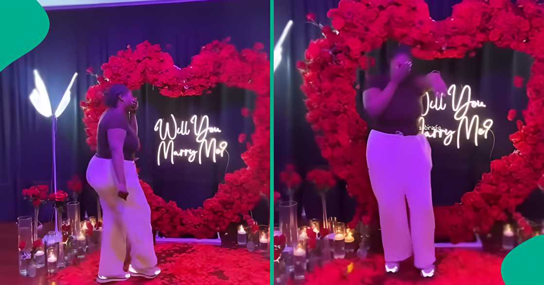 Lady stages her proposal for Hallelujah challenge dress like your miracle