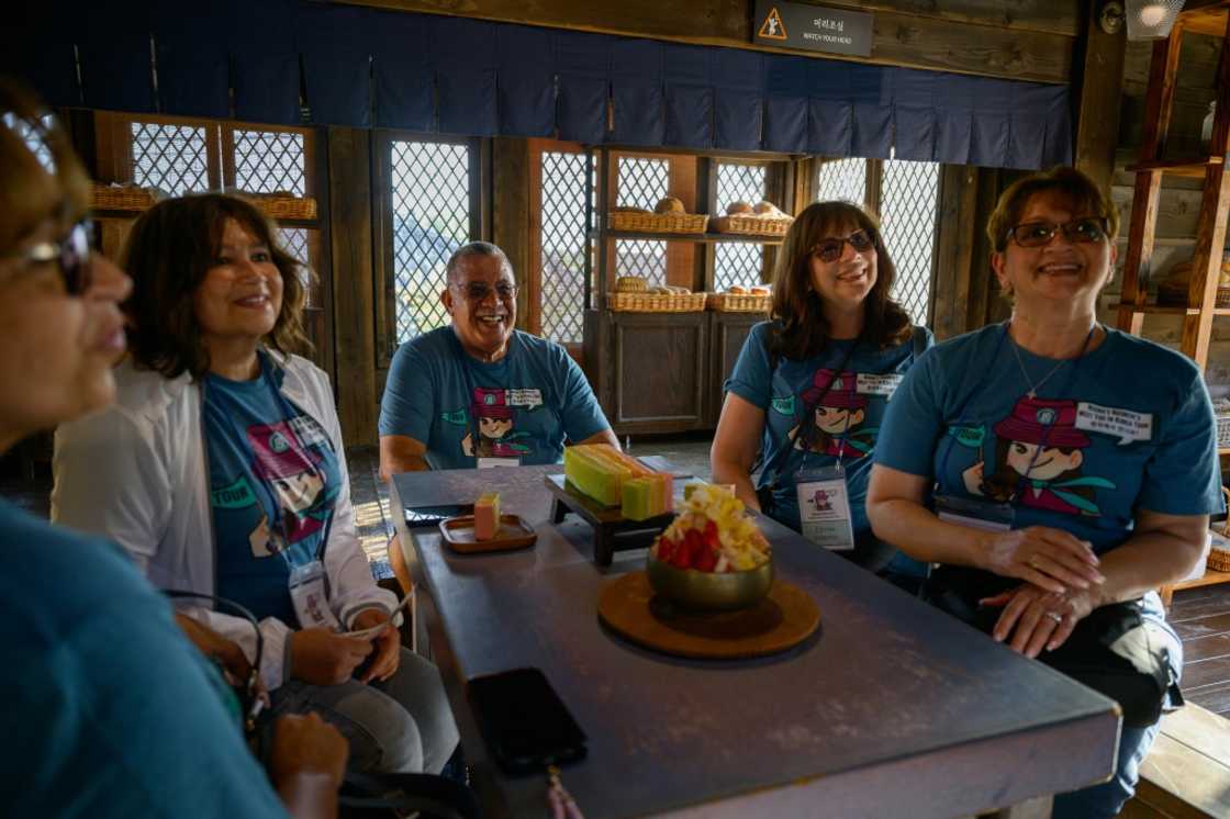 Members of a K-drama tour group visit the K-drama series 'Mr Sunshine' set at Sunshine Studio in Nonsan, South Korea