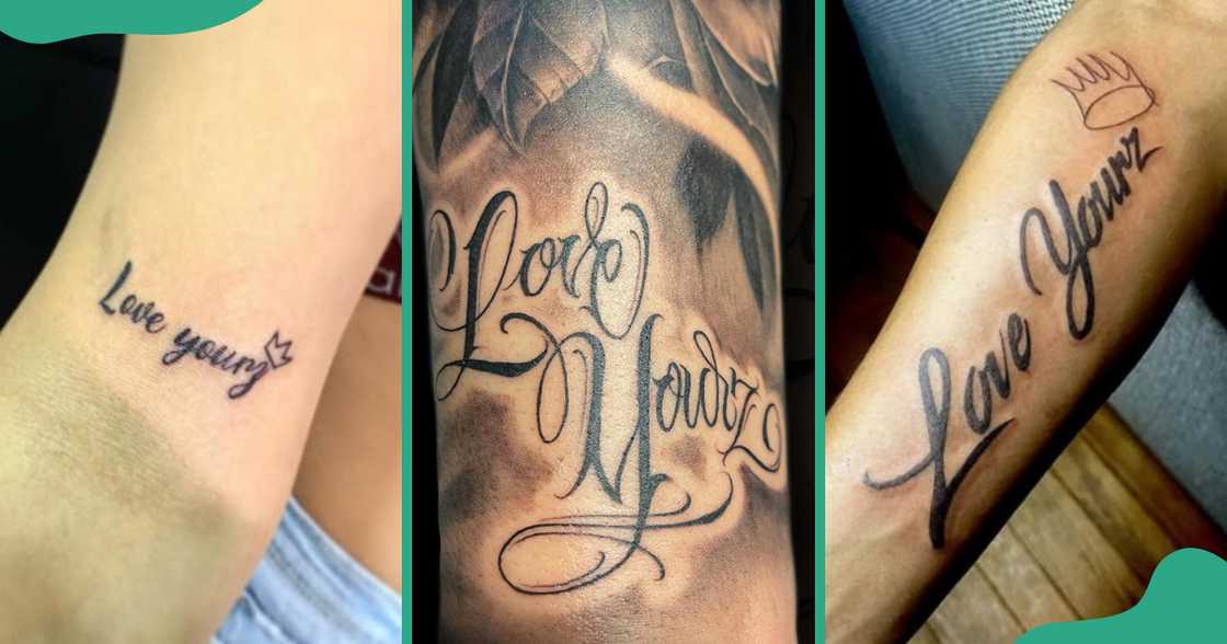 Love Yourz tattoos on the arms Love Yourz tattoos on the arms