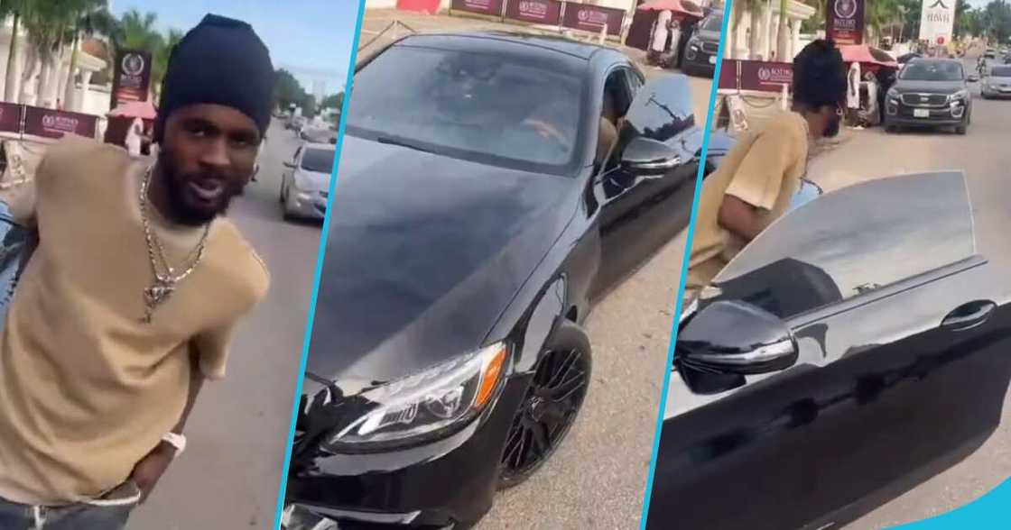 Black Sherif flaunted his Mercedes C63 AMG