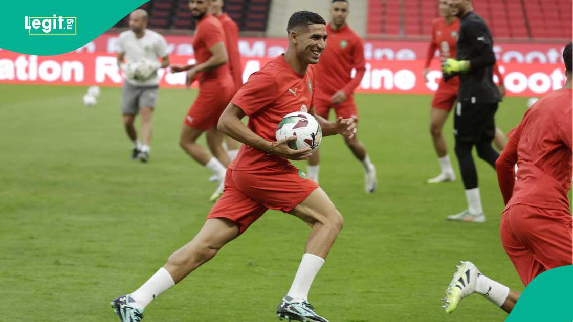 Achraf Hakimi, Morocco, Prince Moulay Abdellah Stadium, Rabat, 2026 FIFA World Cup qualifier. Achraf Hakimi, Morocco, Prince Moulay Abdellah Stadium, Rabat, 2026 FIFA World Cup qualifier.
