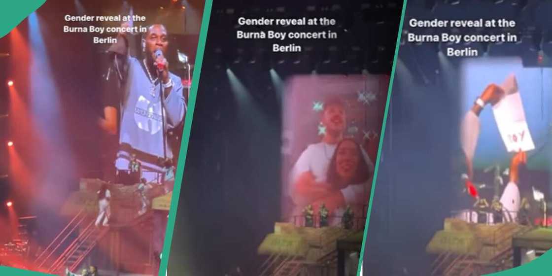 Burna Boy helps oyinbo couple conduct their gender reveal. Burna Boy helps oyinbo couple conduct their gender reveal.