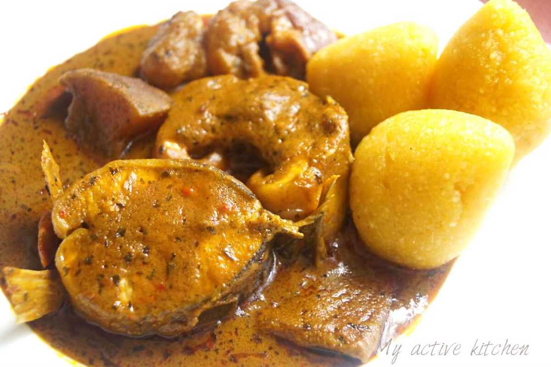 Starch and Banga soup Starch and Banga soup