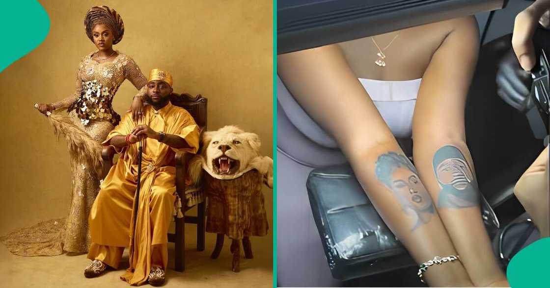 Davido reacts to fan who got tattoo on his wedding.