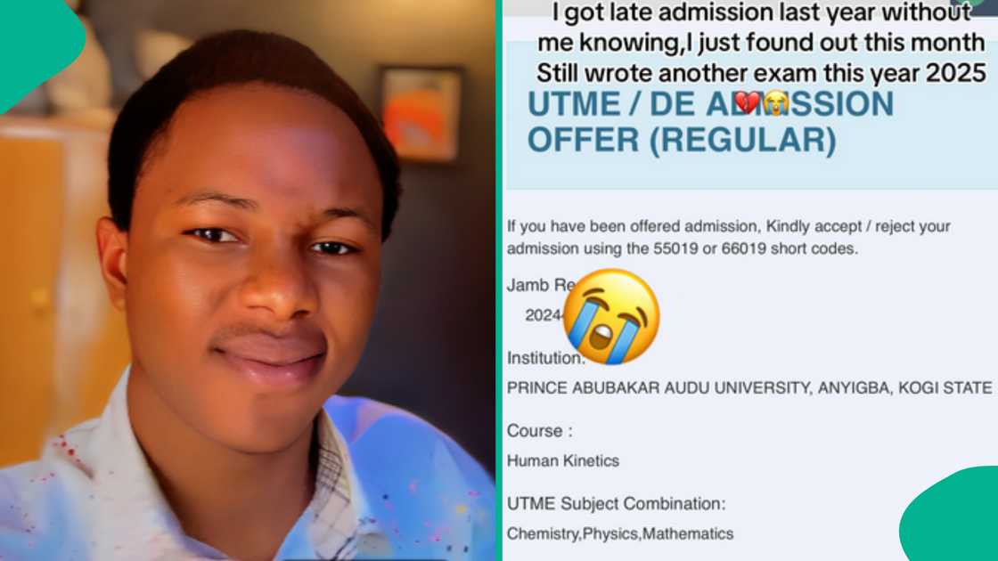 Young man finds out months late that he got admission in 2024, cries out Young man finds out months late that he got admission in 2024, cries out
