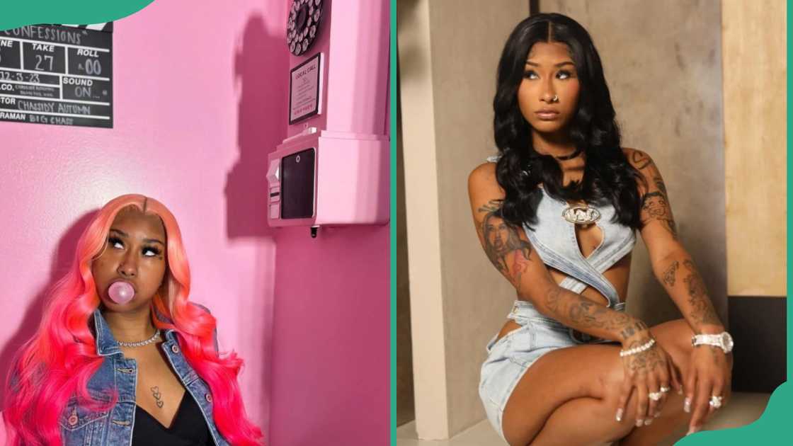 Ming Maraj in a pink hair and in black hair Ming Maraj in a pink hair and in black hair