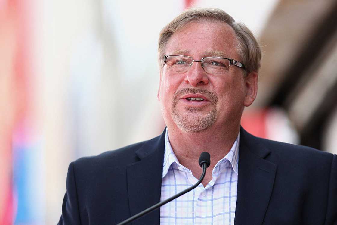 Pastor Rick Warren attends a ceremony honouring actress/producer Roma Downey Pastor Rick Warren attends a ceremony honouring actress/producer Roma Downey