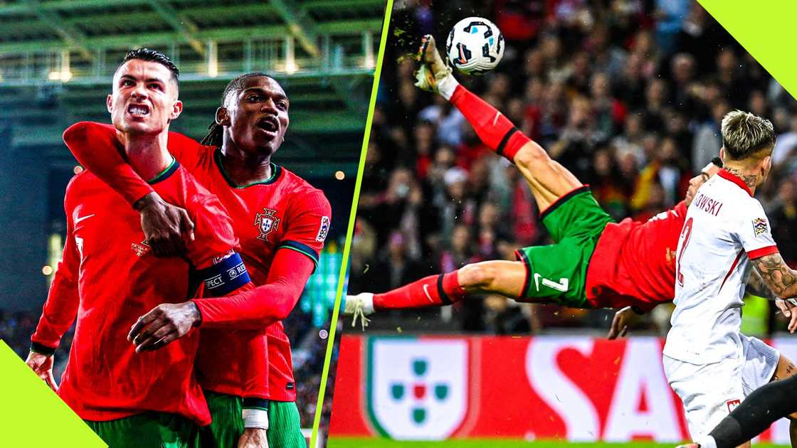 Cristiano Ronaldo scores wonderful bicycle kick against Poland Cristiano Ronaldo scores wonderful bicycle kick against Poland