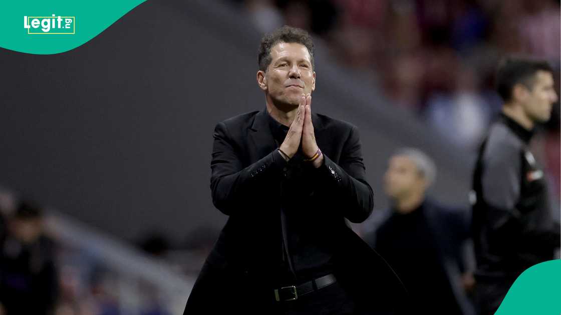 Diego Simeone, Atletico Madrid, Arsenal, UEFA Champions League, Madrid. Diego Simeone, Atletico Madrid, Arsenal, UEFA Champions League, Madrid.