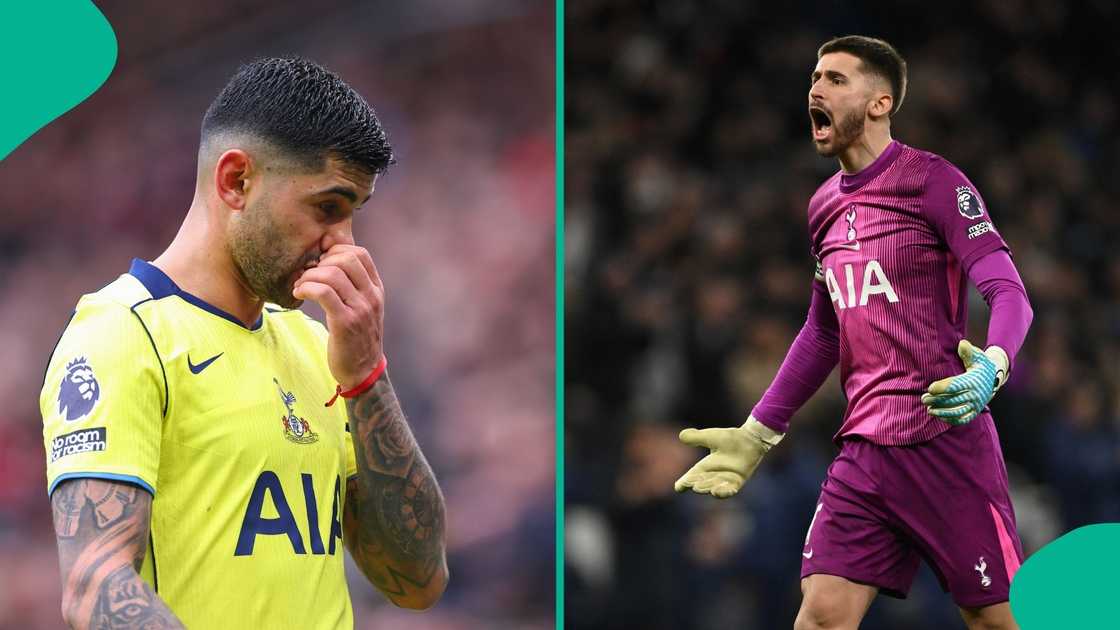 Tottenham, Guglielmo Vicario, Cristian Romero, Manchester United, Football, Premier League.