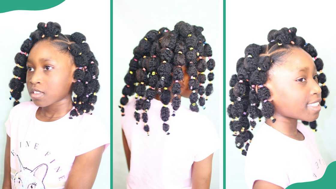Mini puffs with cornrows