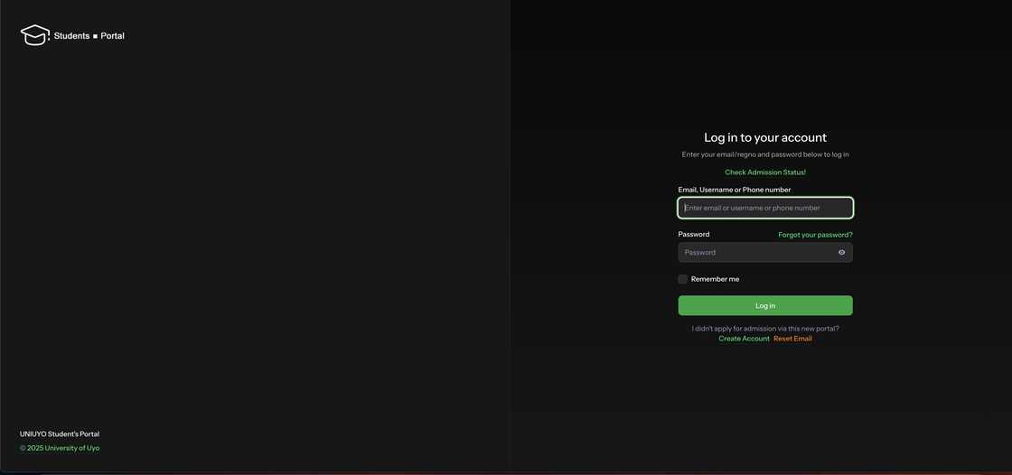 UNIUYO admission portal UNIUYO admission portal