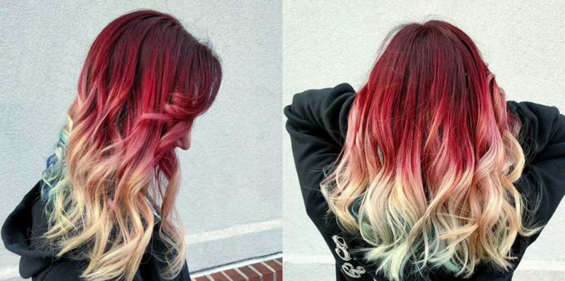 burgundy ombre to silver blonde burgundy ombre to silver blonde
