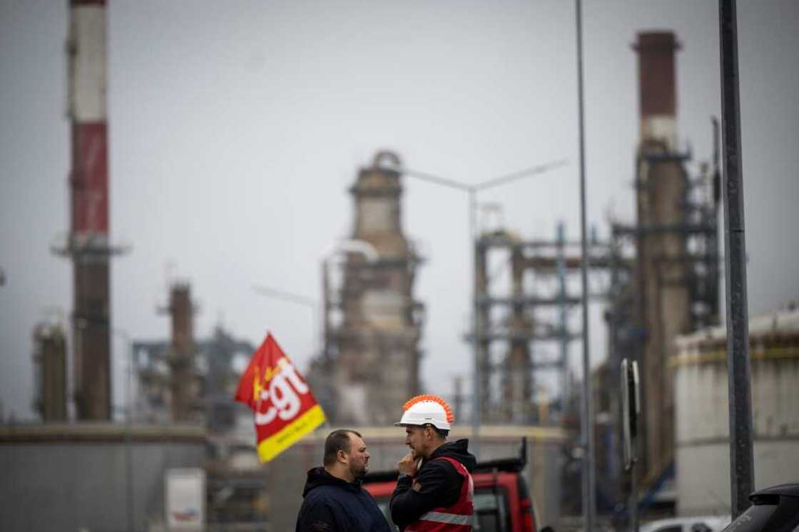 Workers are striking at five TotalEnergies sites across France Workers are striking at five TotalEnergies sites across France