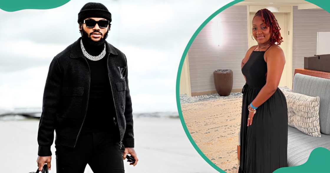 D'Andre Swift poses in a black outfit with silver jewellery and a black beanie hat (L). His mother, Ayanna Swift, poses in a black dress (R).