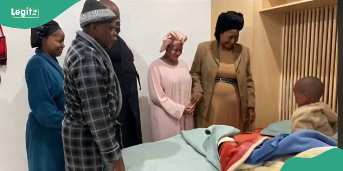 Family members surprise boy on his birthday Family members surprise boy on his birthday