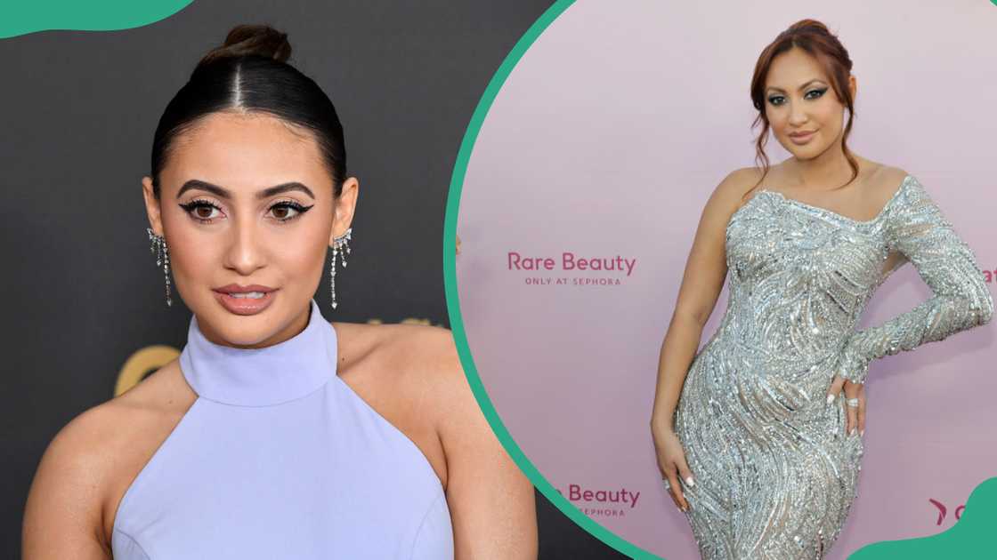 Francia Raisa attends an event in California (L). The actress appears at Nya Studios (R) Francia Raisa attends an event in California (L). The actress appears at Nya Studios (R)