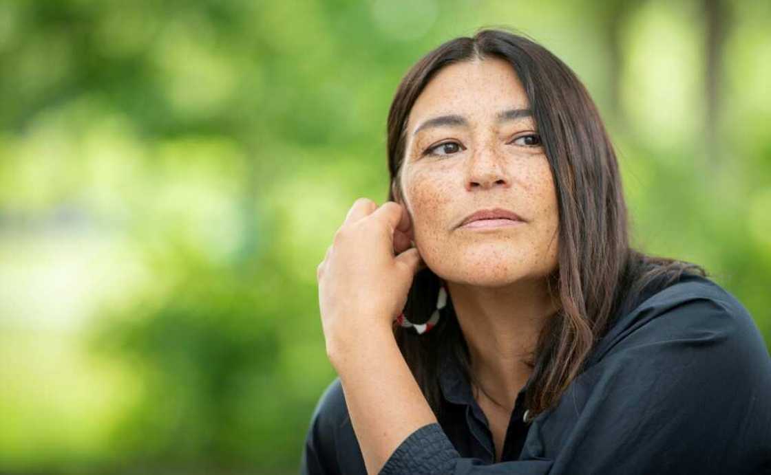 Elisapie Isaac poses at Jarry Park in Montreal, Quebec, on June 15 ahead of Pope Francis'visit to Canada, where he is expected to offer an apology to Indigenous peoples for more than a century of abuses at state schools run by the church