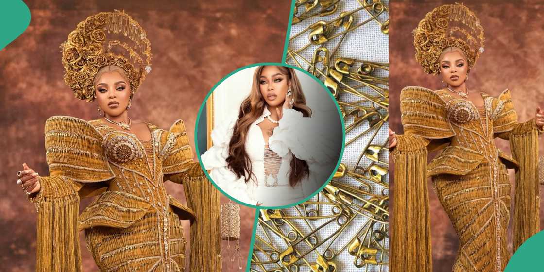 Designer shares details about Mercy Atang's dress to the AMVCA. Designer shares details about Mercy Atang's dress to the AMVCA.