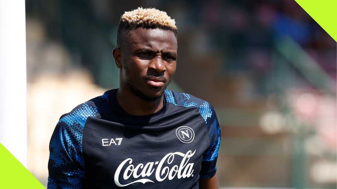 Victor Osimhen during Napoli's pre-season training. Victor Osimhen during Napoli's pre-season training.