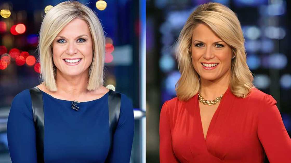 Martha MacCallum in blue and red official attire