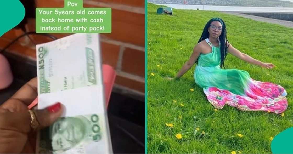 Mum confused as 5-year-old daughter returns from birthday party with bundle of cash as gift. Mum confused as 5-year-old daughter returns from birthday party with bundle of cash as gift.