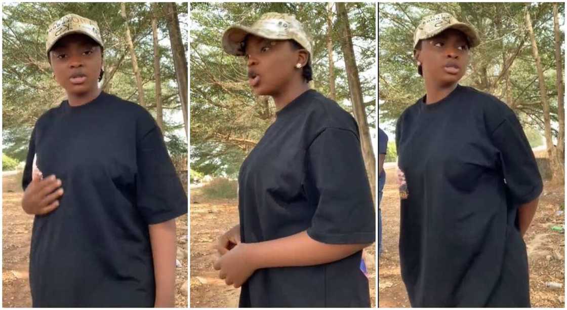 Photos of a lady demading to be toasted by a man. Photos of a lady demading to be toasted by a man.