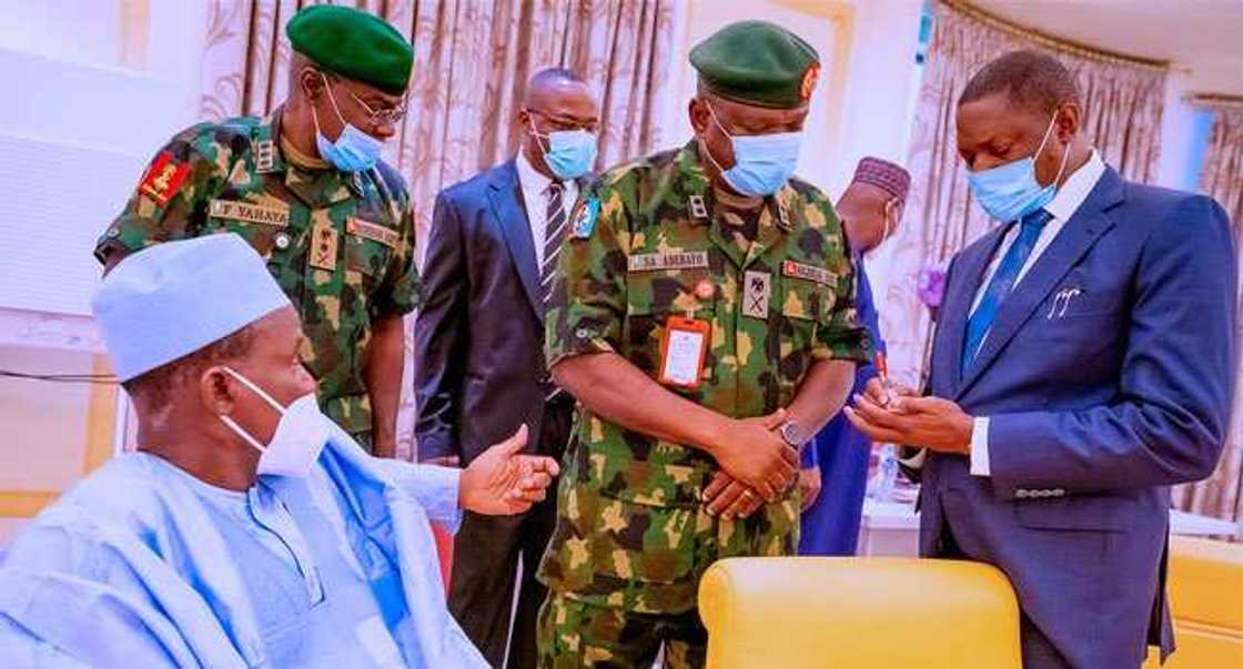 Bashir Magashi, Bawa and some service chiefs Bashir Magashi, Bawa and some service chiefs