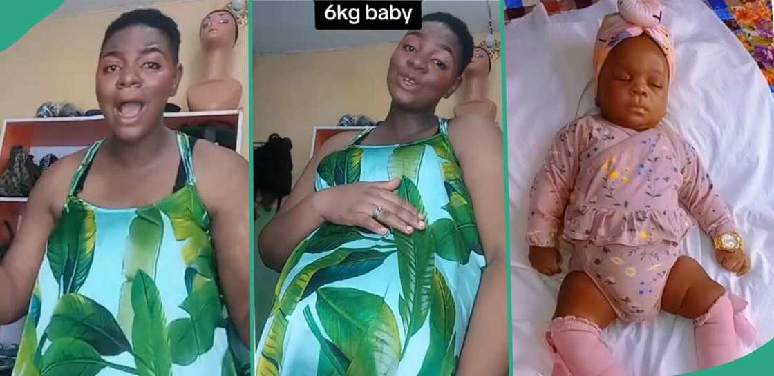 Mother who gave birth to baby weighing 6kg. Mother who gave birth to baby weighing 6kg.