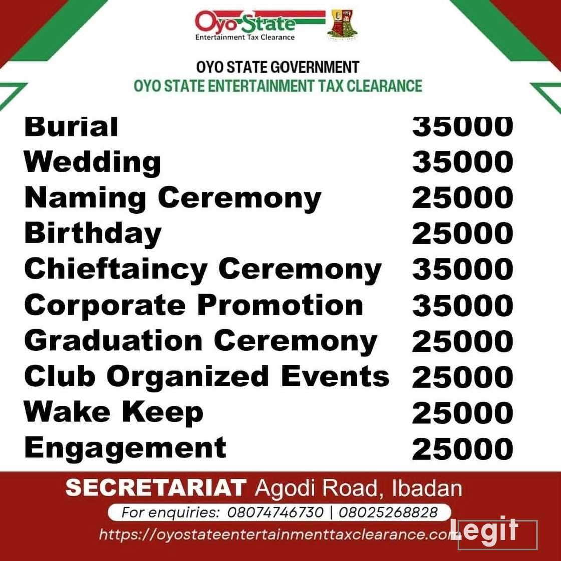 Oyo State govt denies taxing social events Oyo State govt denies taxing social events