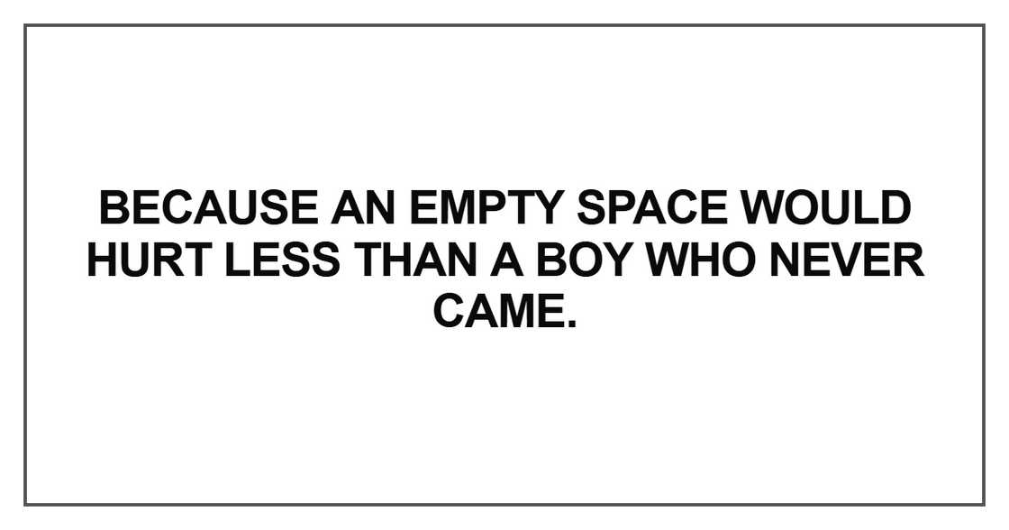 Because an empty space