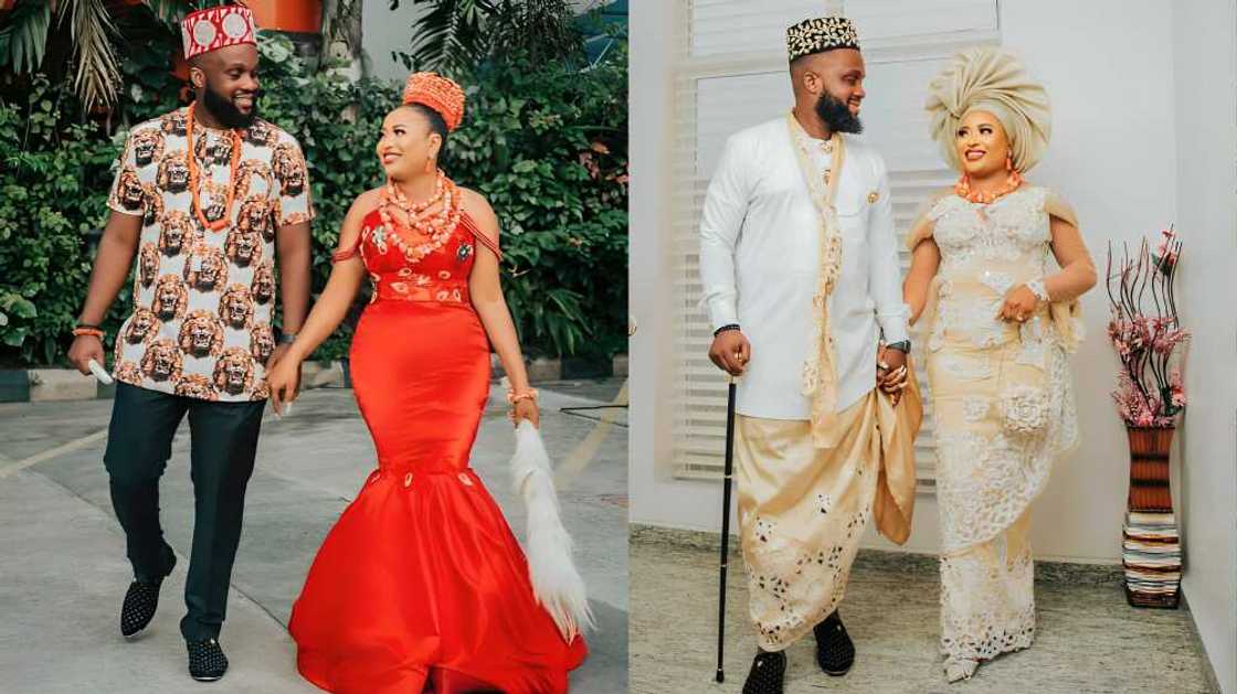 Cute Ibibio traditional couple attires Cute Ibibio traditional couple attires
