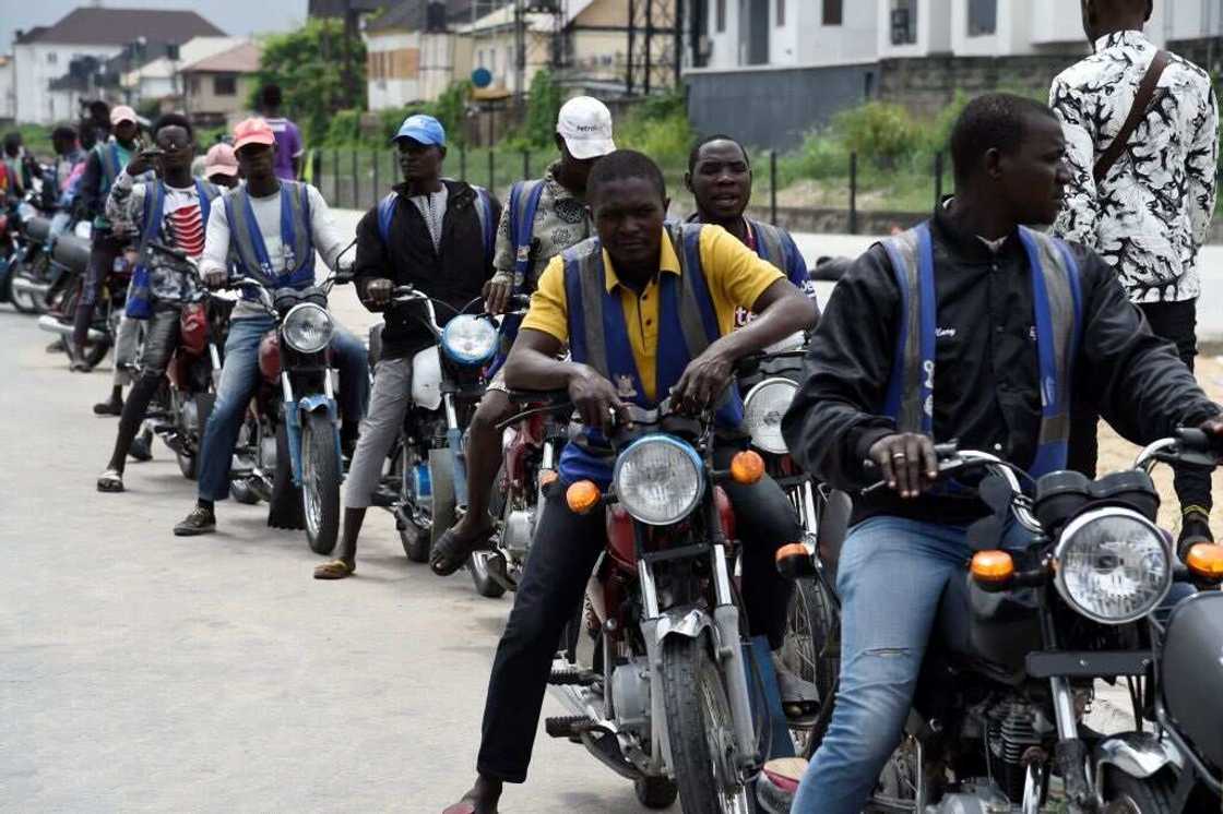 Okada, morocycles, Lagos State, Nigeria Okada, morocycles, Lagos State, Nigeria