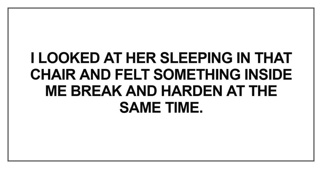 I looked at her sleeping