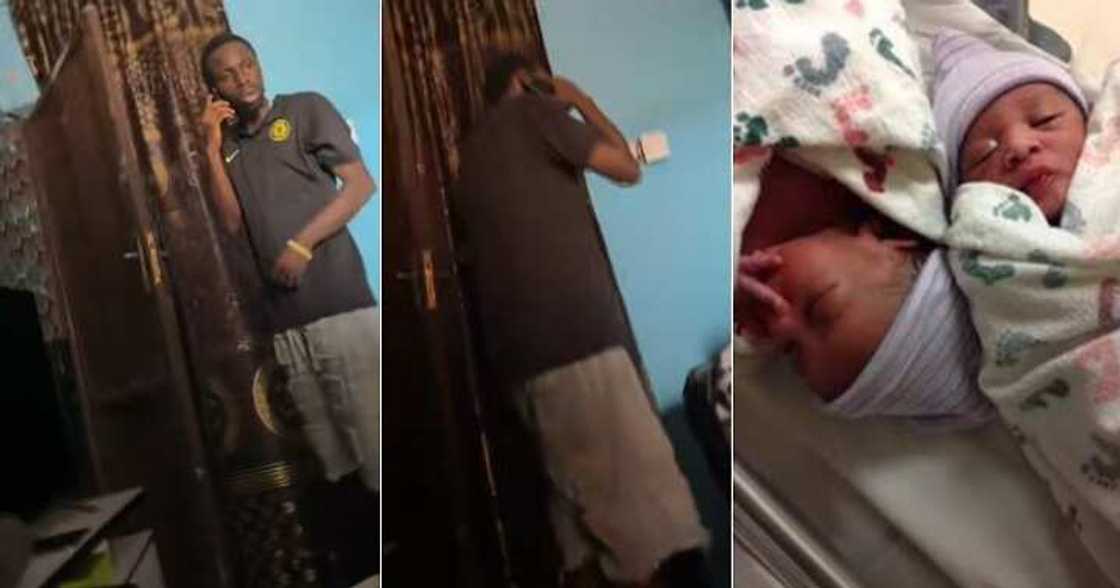 Girlfriend informs lover about twin birth in shocking video Girlfriend informs lover about twin birth in shocking video