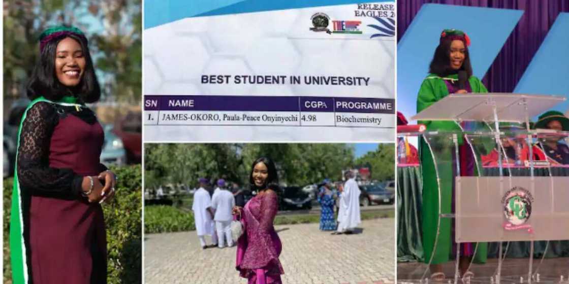 The young lady graduated with 4.98/50 CGPA The young lady graduated with 4.98/50 CGPA
