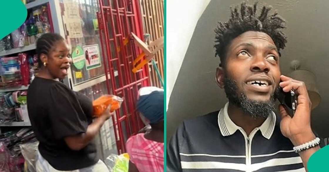 Man captures his sister's reaction as they reunite after four years.