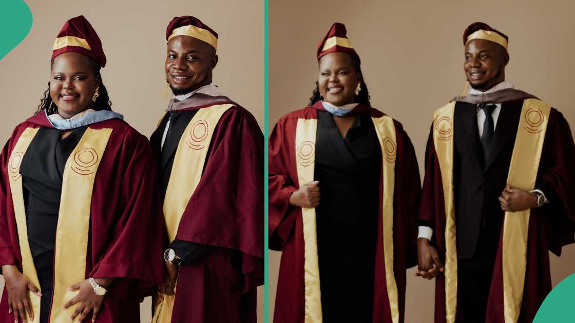 Lady and her husband graduate from UNILAG.