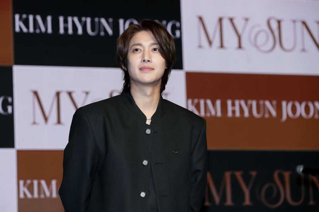South Korean actor and singer Kim Hyun-Joong attends during the press showcase for his the 3rd album 'My Sun' at Ilchi Art Hall in Seoul, South Korea South Korean actor and singer Kim Hyun-Joong attends during the press showcase for his the 3rd album 'My Sun' at Ilchi Art Hall in Seoul, South Korea