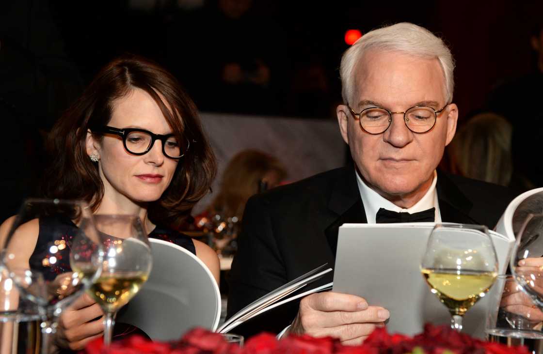 Anne Stringfield and Steve Martin attend the 43rd AFI Life Achievement Award Gala honouring Steve Martin at Dolby Theatre in Hollywood Anne Stringfield and Steve Martin attend the 43rd AFI Life Achievement Award Gala honouring Steve Martin at Dolby Theatre in Hollywood