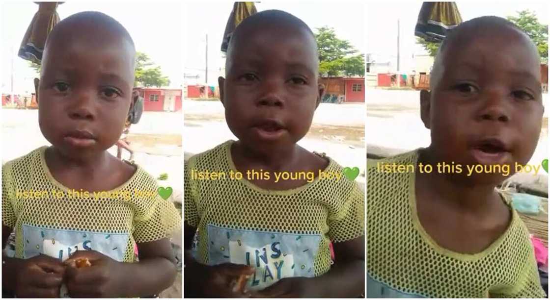 Photos of a boy who answered mathematics questions.