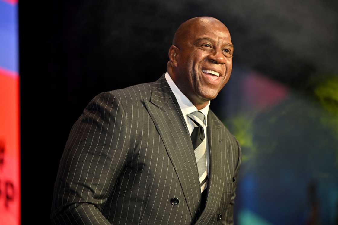 Magic Johnson at Avalon on 24 June 2022 in Alpharetta, Georgia. Magic Johnson at Avalon on 24 June 2022 in Alpharetta, Georgia.