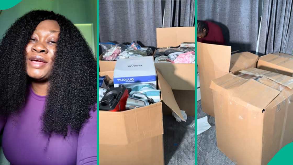 A lady uses cartons to ship items from the UK to Nigeria.