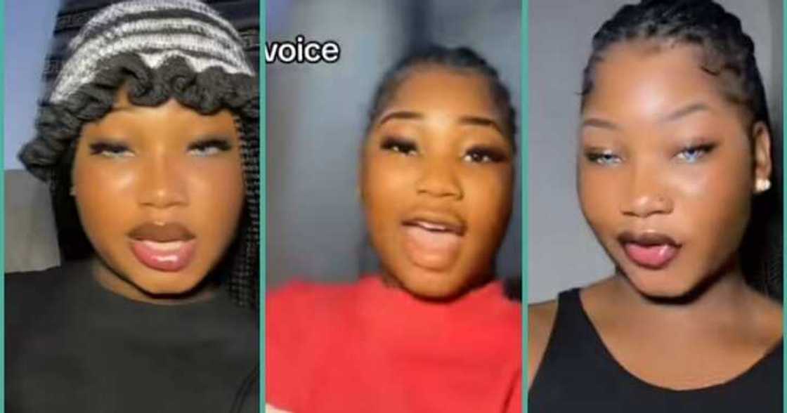 Lady's masculine voice stuns netizens on TikTok Lady's masculine voice stuns netizens on TikTok