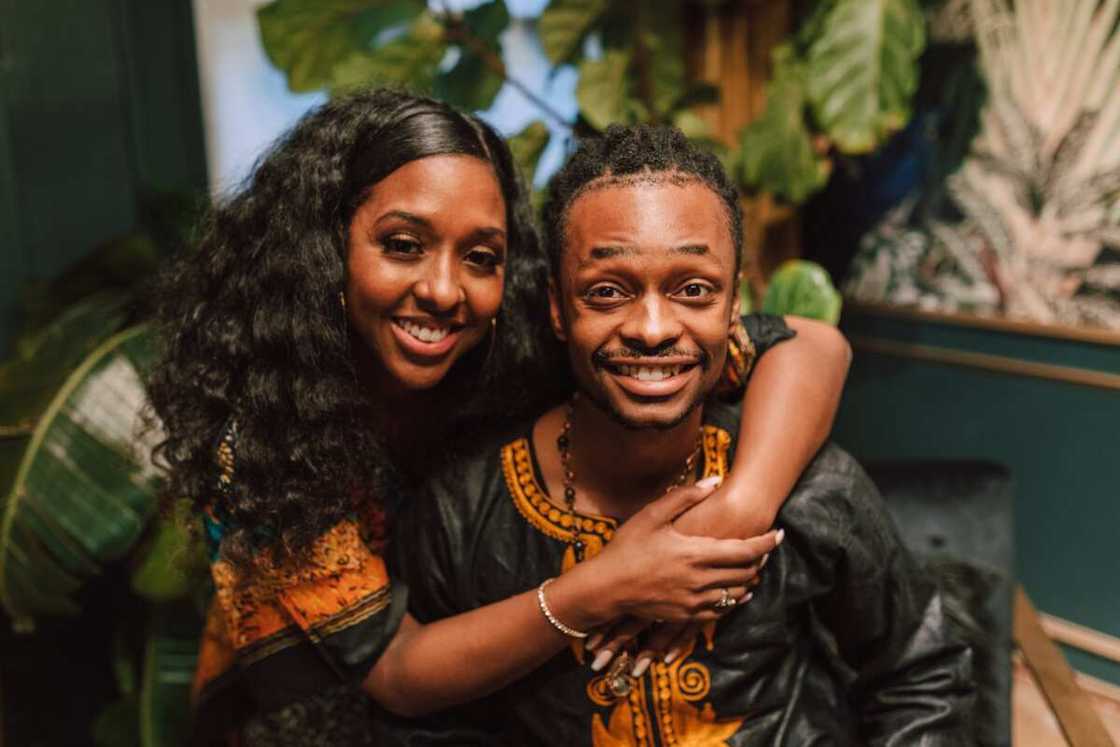 A man and woman in traditional outfits