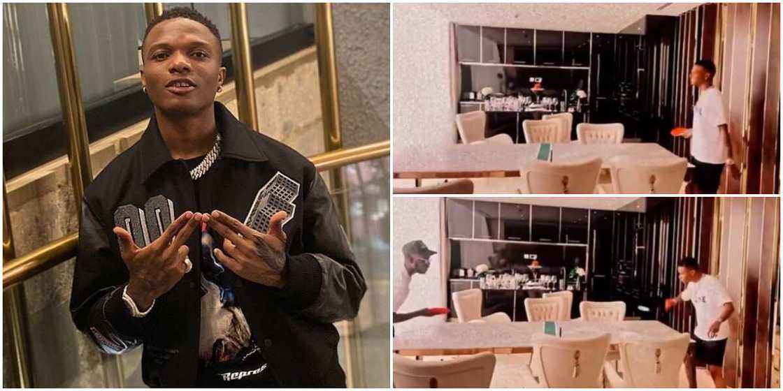 Leisure Hour: Singer Wizkid Spotted Playing Table Tennis in His Apartment, Converts Dining Room Leisure Hour: Singer Wizkid Spotted Playing Table Tennis in His Apartment, Converts Dining Room