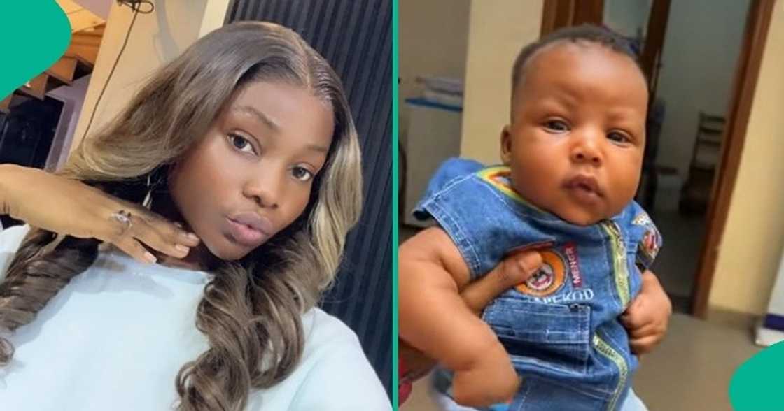 3-month-old baby immediately switches mood, stops crying after seeing a camera. 3-month-old baby immediately switches mood, stops crying after seeing a camera.